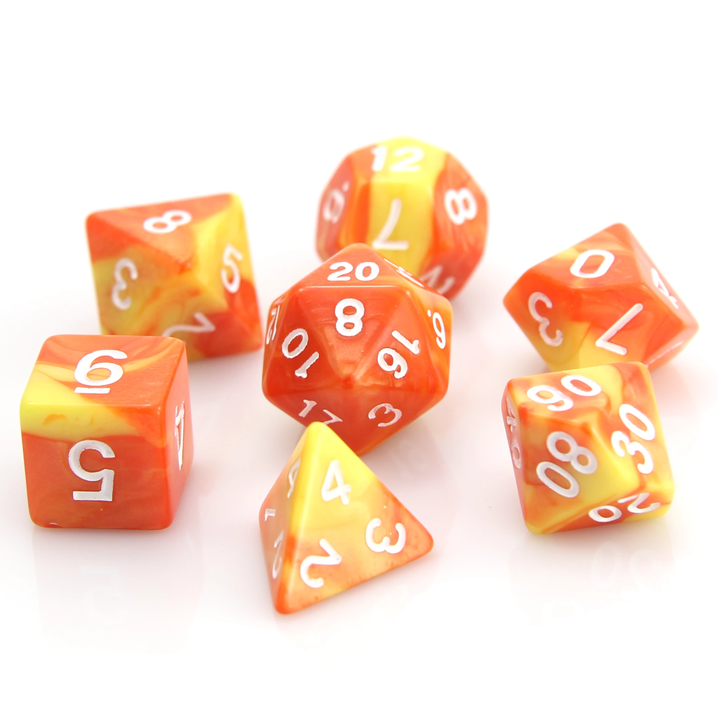 Die Hard Dice 7 Piece RPG set - Fireball | Grognard Games