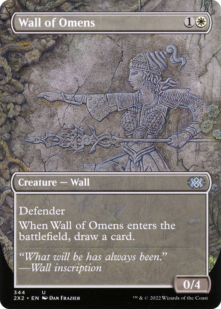 Wall of Omens (Borderless Alternate Art) [Double Masters 2022] | Grognard Games