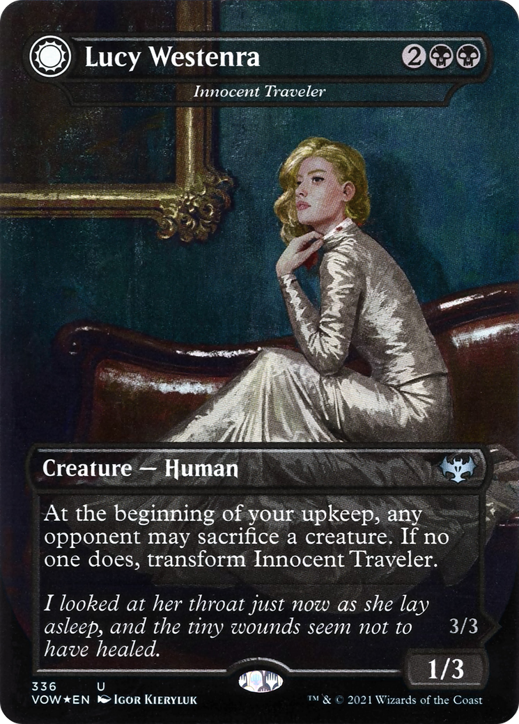 Innocent Traveler // Malicious Invader - Lucy Westenra // Lucy, Arisen Vampire [Innistrad: Crimson Vow] | Grognard Games