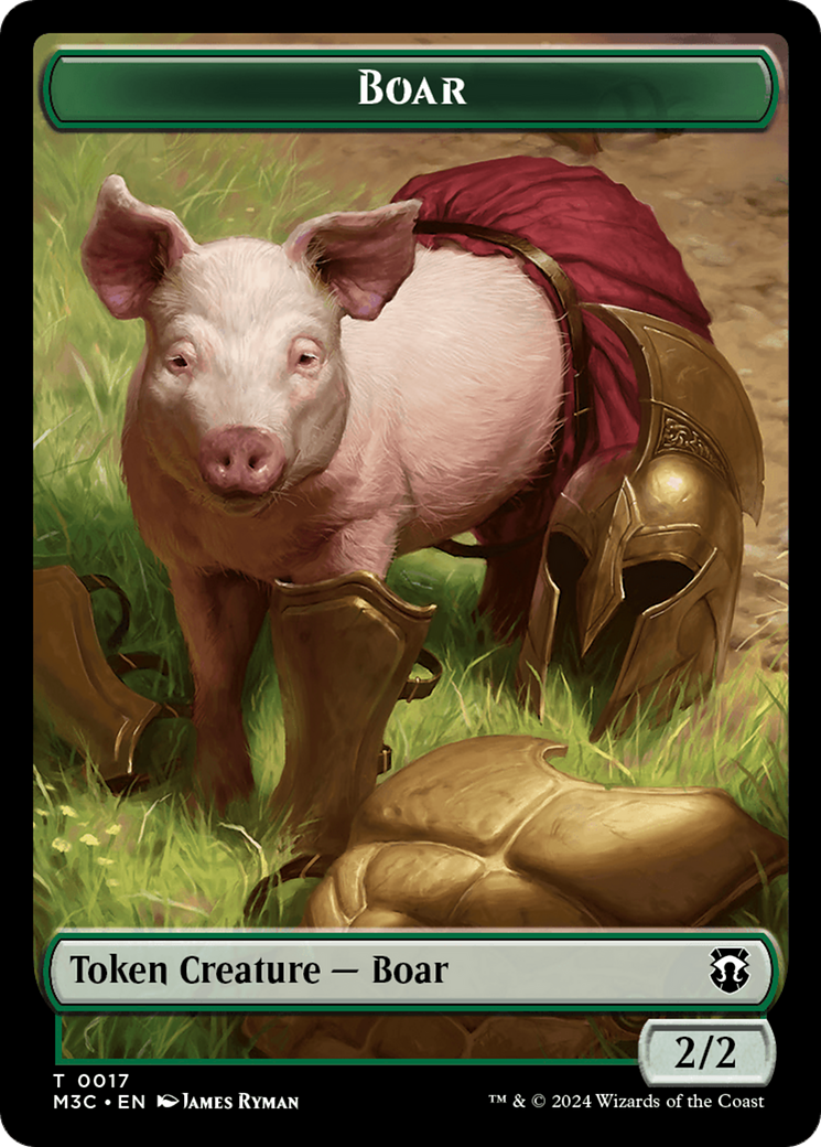 Boar (Ripple Foil) // Forest Dryad Double-Sided Token [Modern Horizons 3 Commander Tokens] | Grognard Games