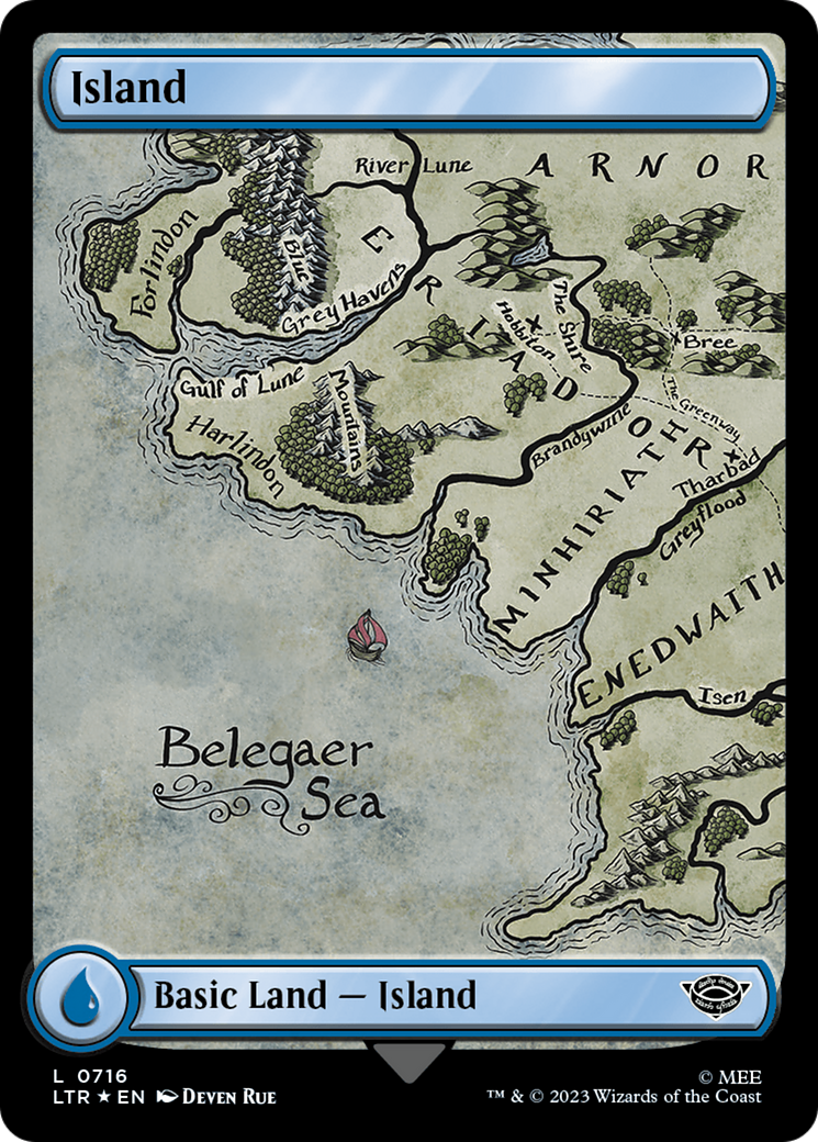 Island (0716) (Surge Foil) [The Lord of the Rings: Tales of Middle-Earth] | Grognard Games