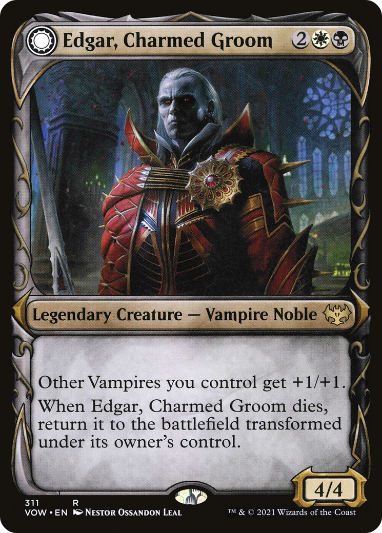 Edgar, Charmed Groom // Edgar Markov's Coffin (Showcase Fang Frame) [Innistrad: Crimson Vow] | Grognard Games