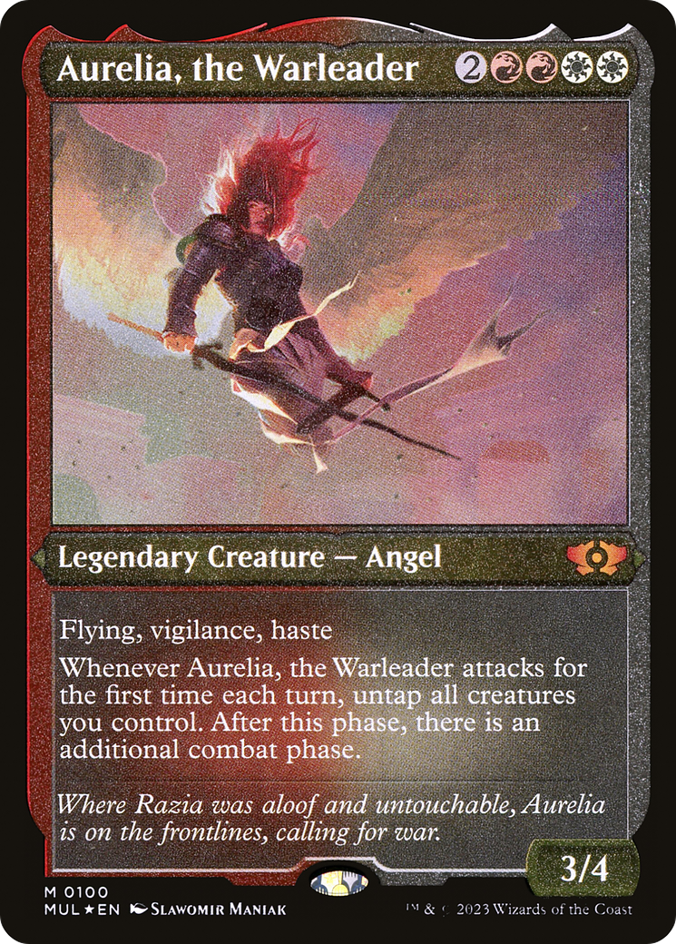 Aurelia, the Warleader (Foil Etched) (MUL-100) - Multiverse Legends Foil | Grognard Games