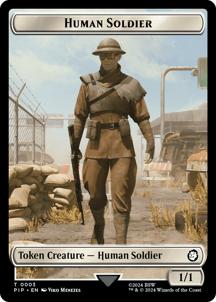 Food (0012) // Human Soldier Double-Sided Token [Fallout Tokens] | Grognard Games