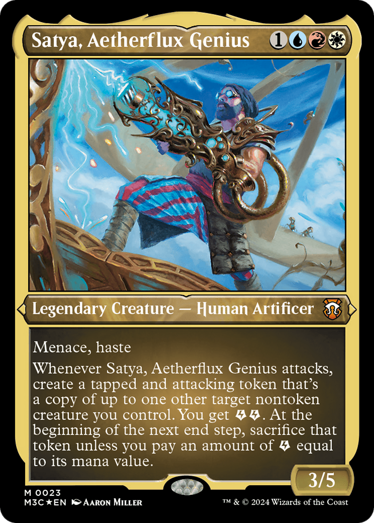 Satya, Aetherflux Genius (Foil Etched) [Modern Horizons 3 Commander] | Grognard Games