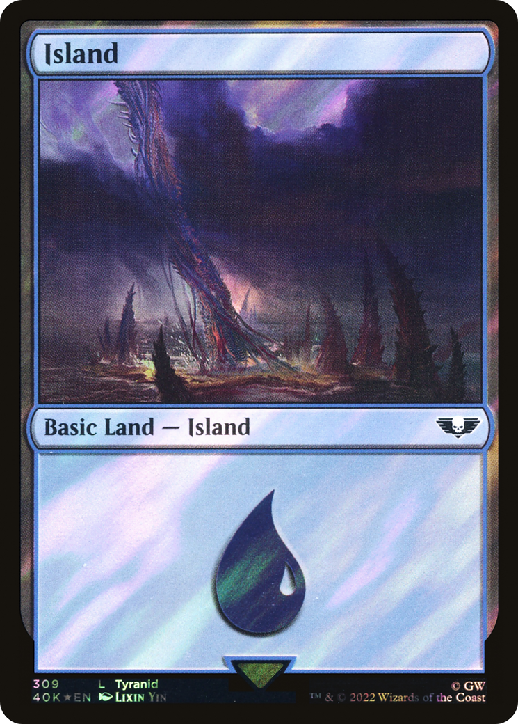 Island (309) (Surge Foil) [Universes Beyond: Warhammer 40,000] | Grognard Games