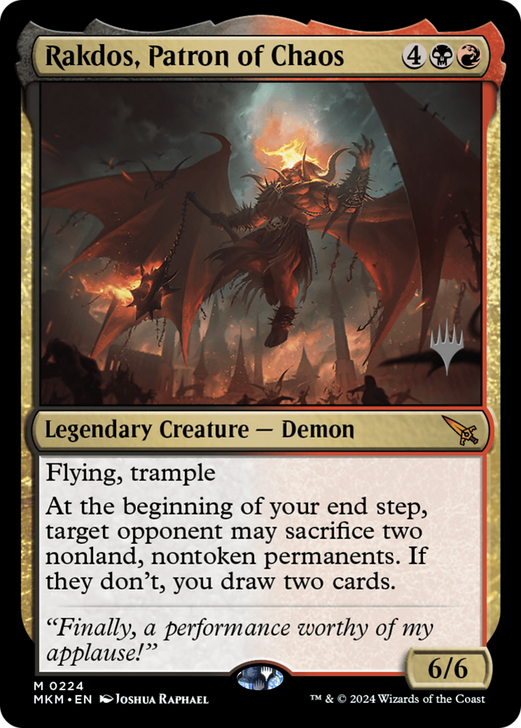 Rakdos, Patron of Chaos (Promo Pack) [Murders at Karlov Manor Promos] | Grognard Games