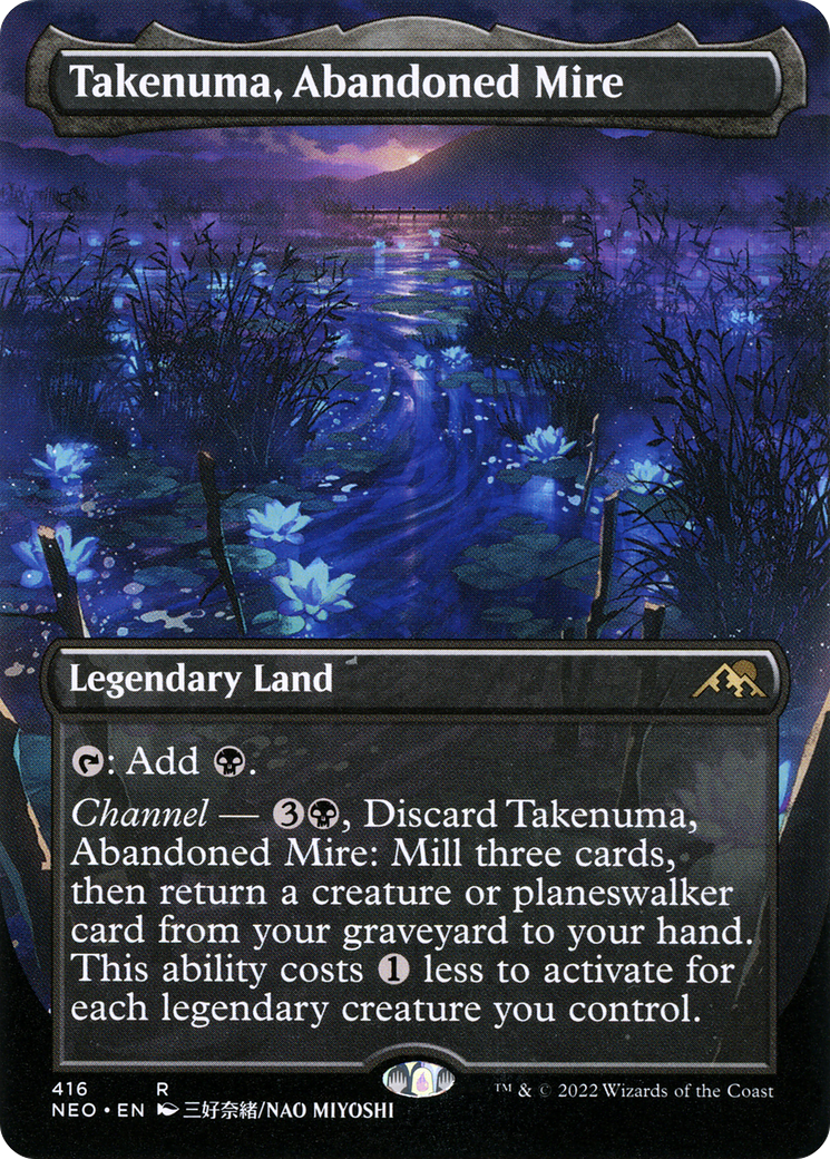 Takenuma, Abandoned Mire (Borderless Alternate Art) [Kamigawa: Neon Dynasty] | Grognard Games