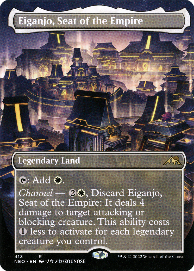 Eiganjo, Seat of the Empire (Borderless Alternate Art) [Kamigawa: Neon Dynasty] | Grognard Games