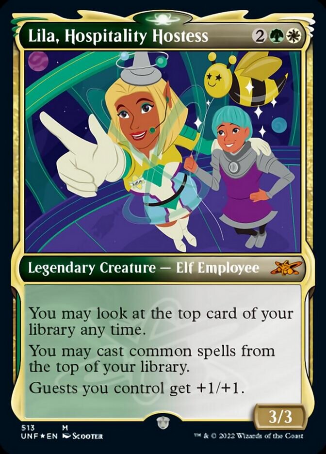 Lila, Hospitality Hostess (Showcase) (Galaxy Foil) [Unfinity] | Grognard Games