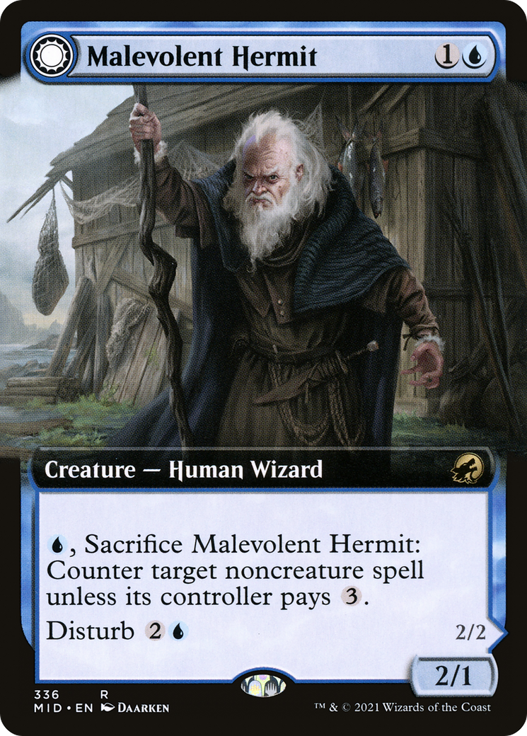Malevolent Hermit // Benevolent Geist (Extended) [Innistrad: Midnight Hunt] | Grognard Games