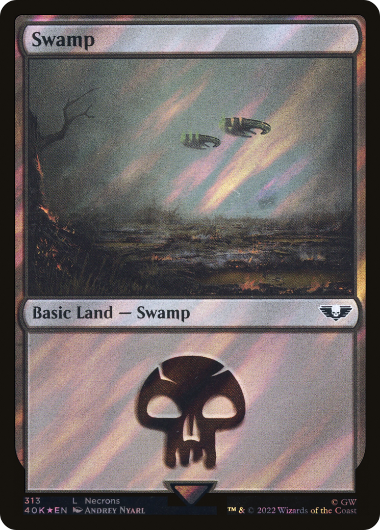 Swamp (313) (Surge Foil) [Universes Beyond: Warhammer 40,000] | Grognard Games