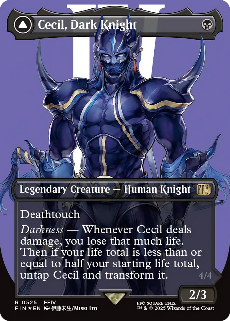 Cecil, Dark Knight // Cecil, Redeemed Paladin (Borderless) (Surge Foil) [FINAL FANTASY] | Grognard Games