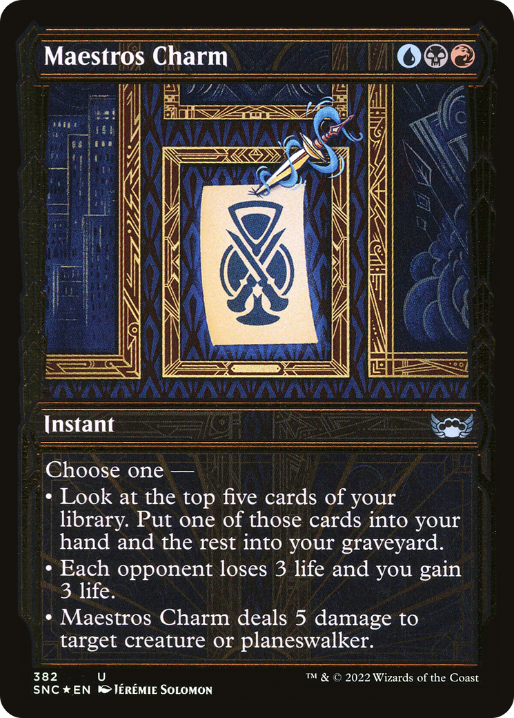 Maestros Charm (Showcase Golden Age Gilded Foil) [Streets of New Capenna] | Grognard Games
