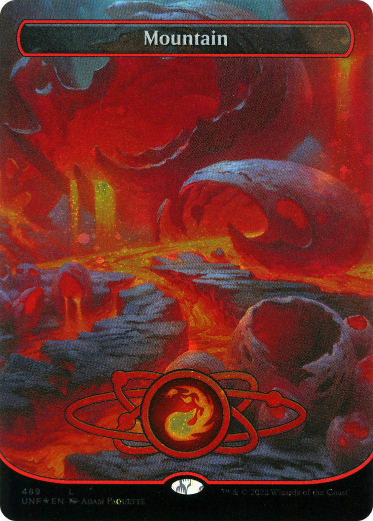 Mountain (489) (Planetary Space-ic Land) (Galaxy Foil) [Unfinity] | Grognard Games