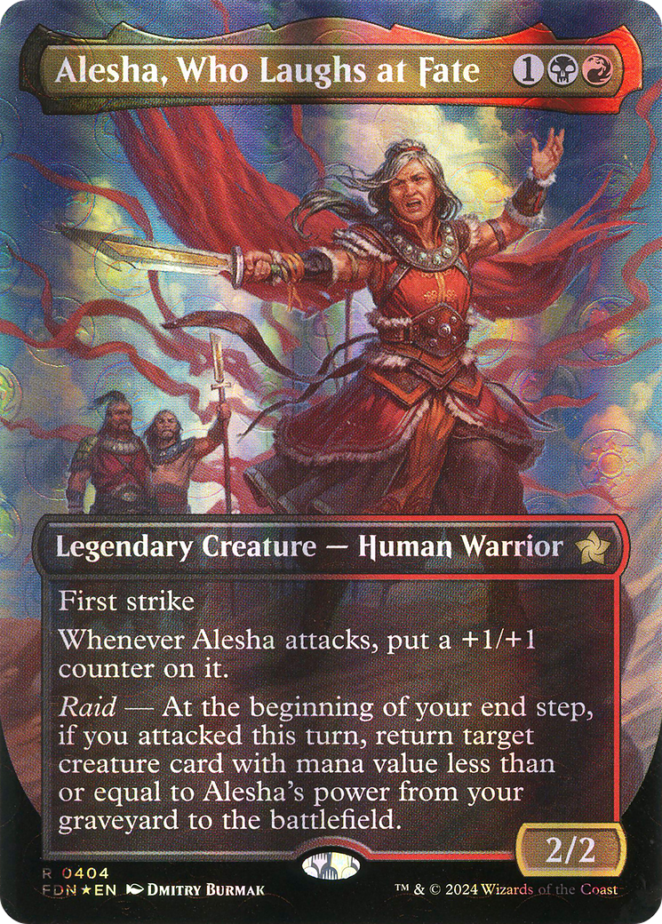 Alesha, Who Laughs at Fate (Borderless) (Mana Foil) [Foundations] | Grognard Games
