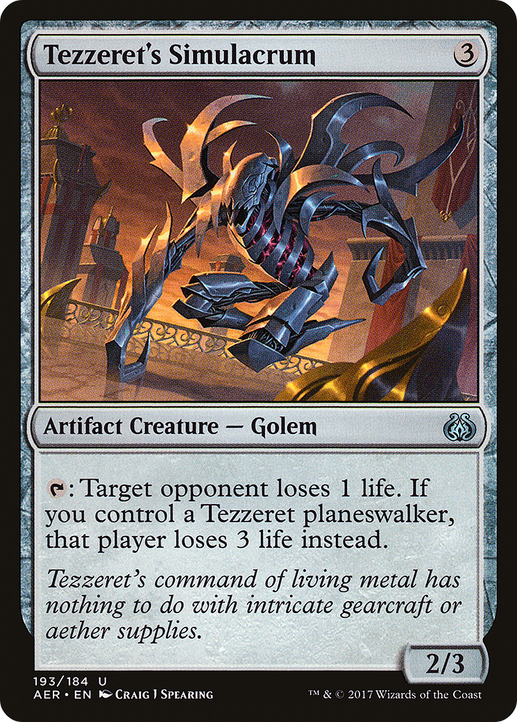 Tezzeret's Simulacrum (AER-193) - Aether Revolt Foil | Grognard Games