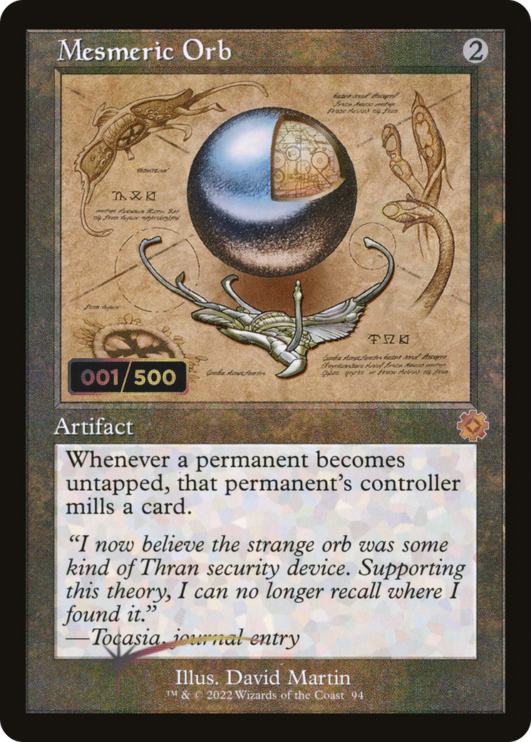 Mesmeric Orb (Retro Schematic) (Serial Numbered) [The Brothers' War Retro Artifacts] | Grognard Games