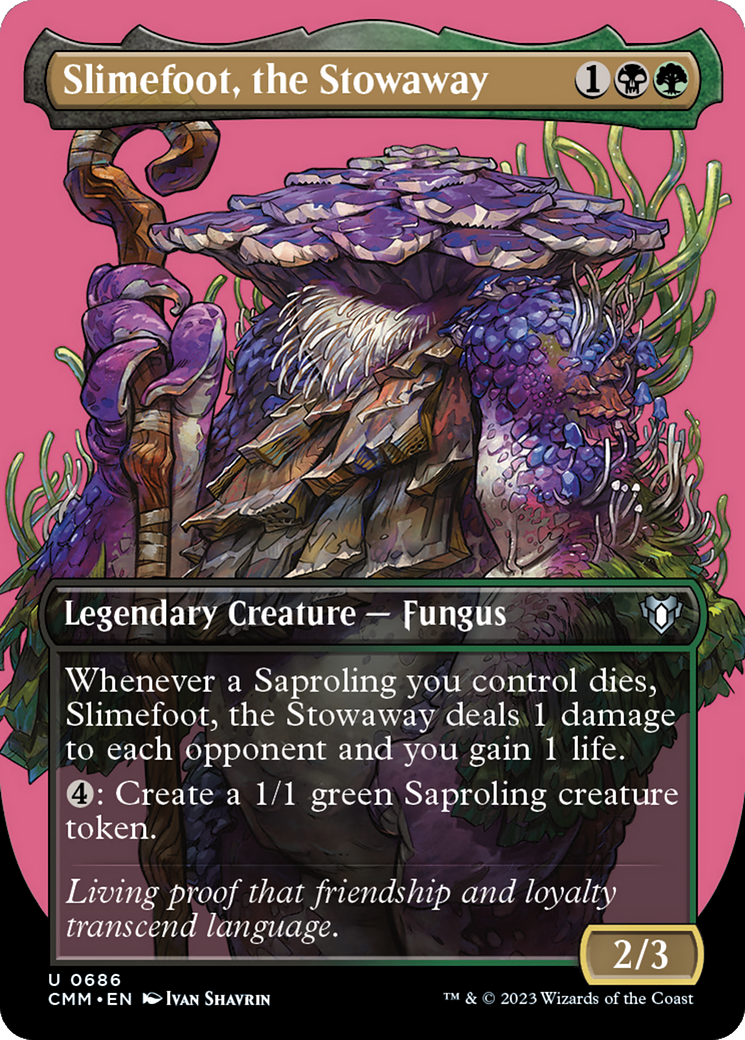 Slimefoot, the Stowaway (Borderless Profile) [Commander Masters] | Grognard Games