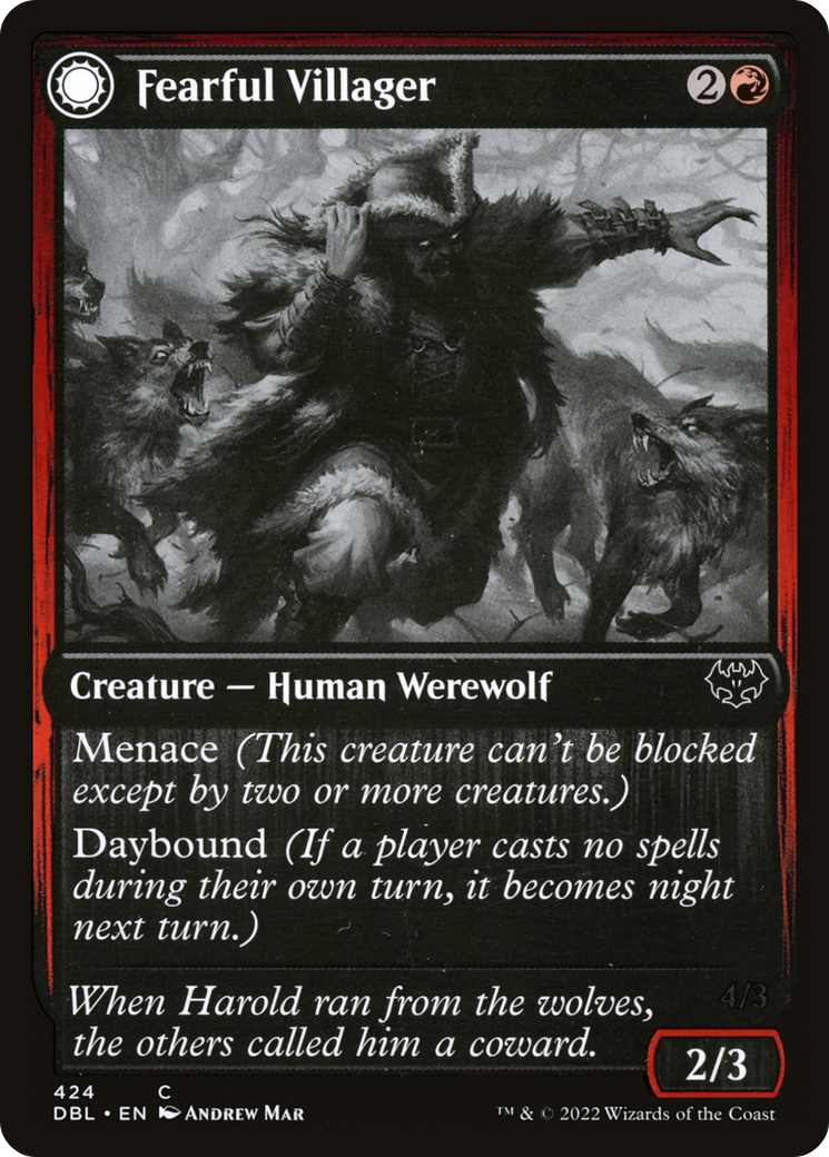Fearful Villager // Fearsome Werewolf [Innistrad: Double Feature] | Grognard Games