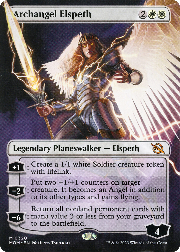 Archangel Elspeth (Borderless Alternate Art) [March of the Machine] | Grognard Games