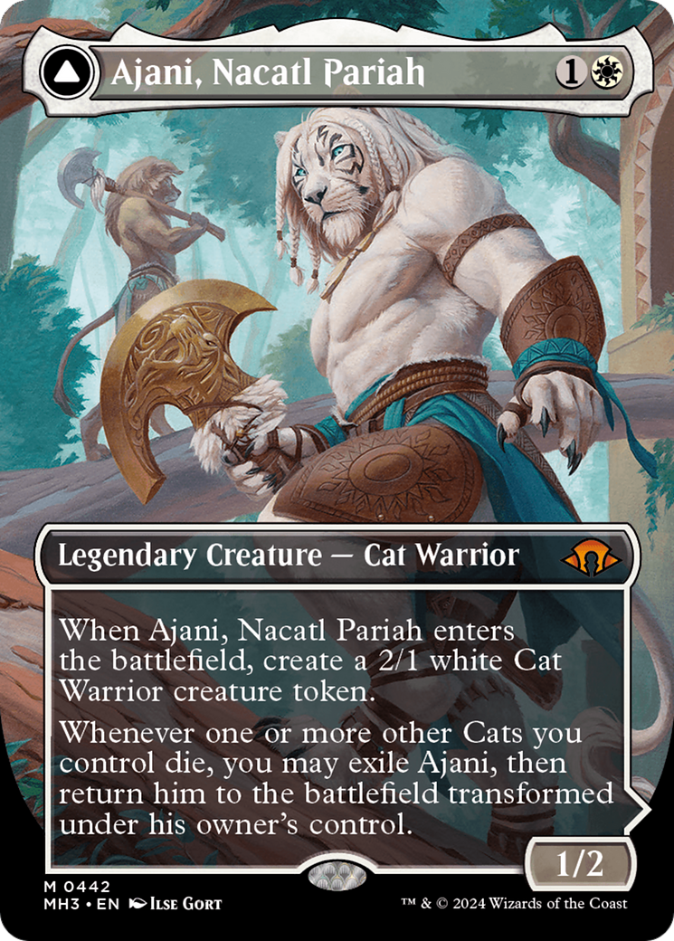 Ajani, Nacatl Pariah // Ajani, Nacatl Avenger (Borderless) [Modern Horizons 3] | Grognard Games