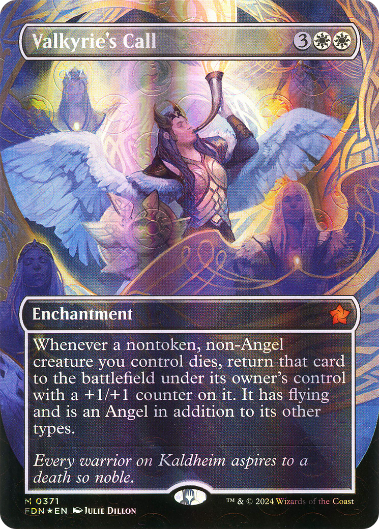 Valkyrie's Call (Borderless) (Mana Foil) [Foundations] | Grognard Games