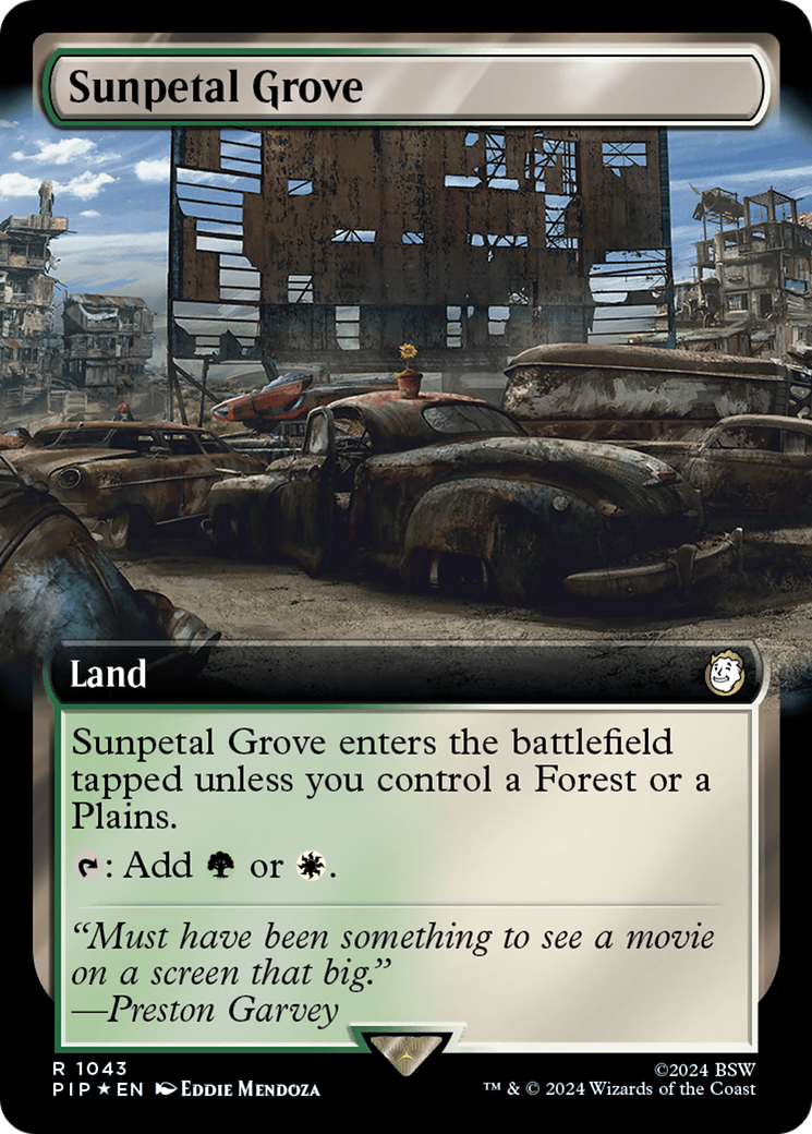 Sunpetal Grove (Extended Art) (Surge Foil) [Fallout] | Grognard Games