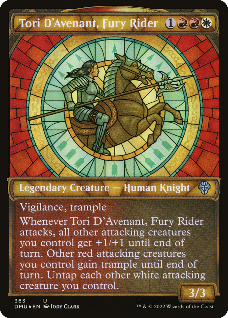 Tori D'Avenant, Fury Rider (Showcase Textured) [Dominaria United] | Grognard Games