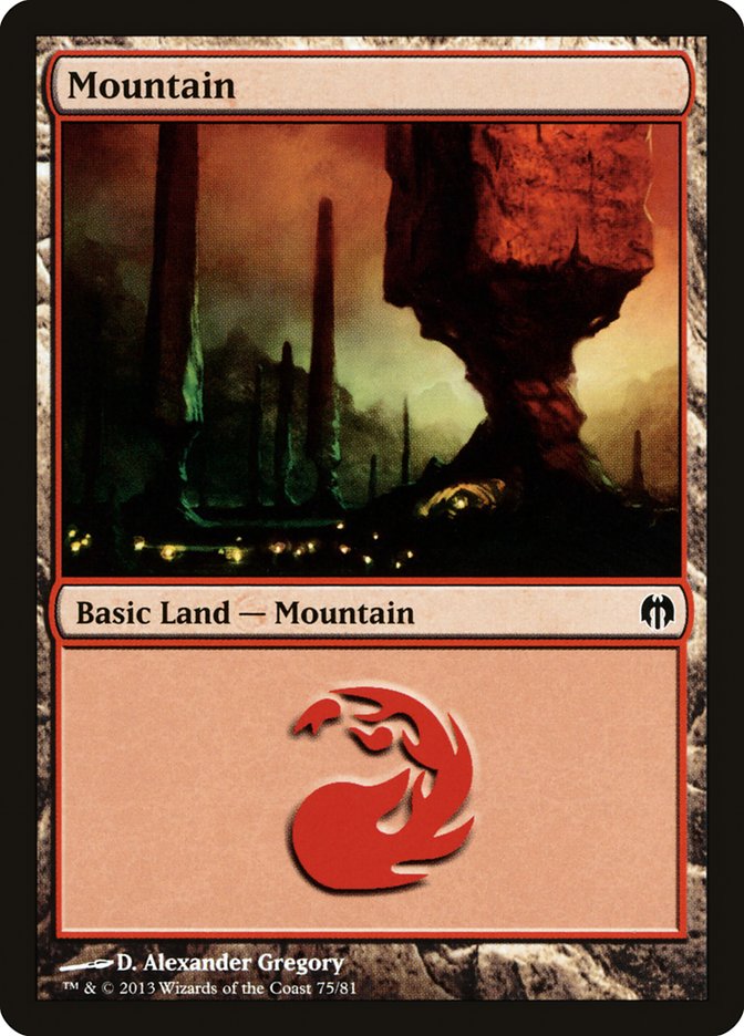 Mountain (75) [Duel Decks: Heroes vs. Monsters] | Grognard Games