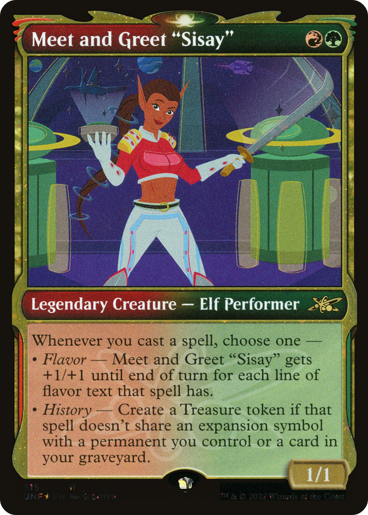 Meet and Greet "Sisay" (Showcase) (Galaxy Foil) [Unfinity] | Grognard Games