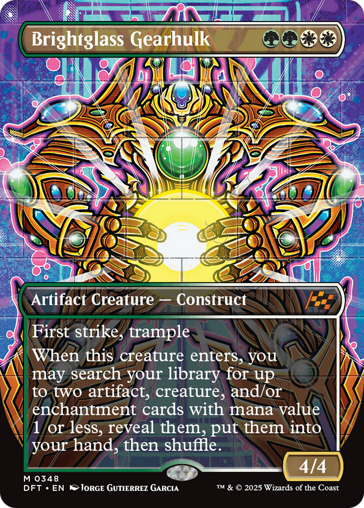 Brightglass Gearhulk (Borderless) [Aetherdrift] | Grognard Games