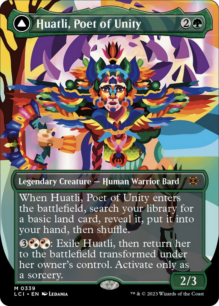 Huatli, Poet of Unity // Roar of the Fifth People (Borderless) [The Lost Caverns of Ixalan] | Grognard Games