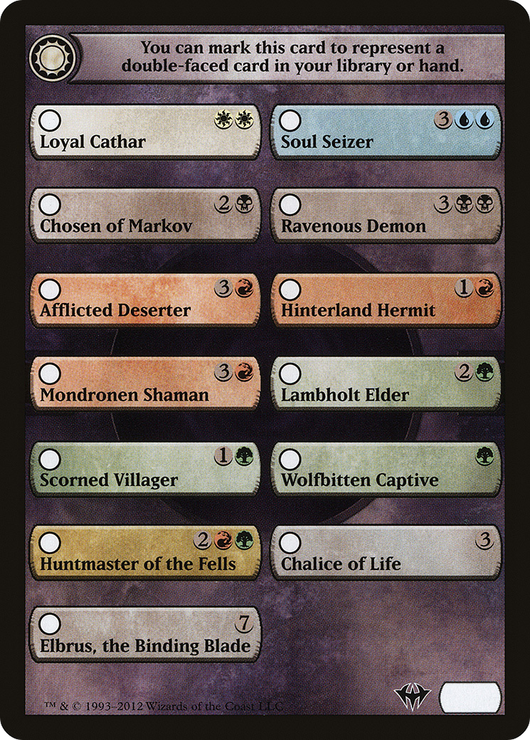 Dark Ascension Checklist [Dark Ascension Tokens] | Grognard Games