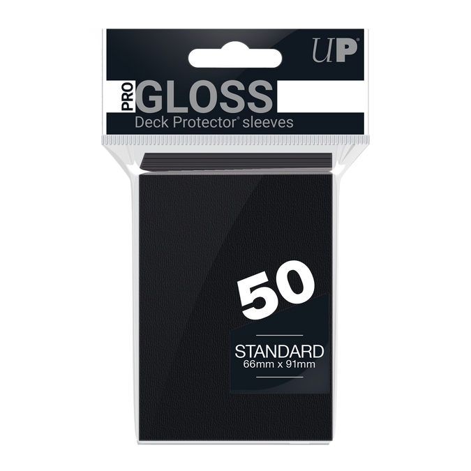 Ultra Pro Standard Pro-Gloss Deck Protector Sleeves 50ct - Black | Grognard Games