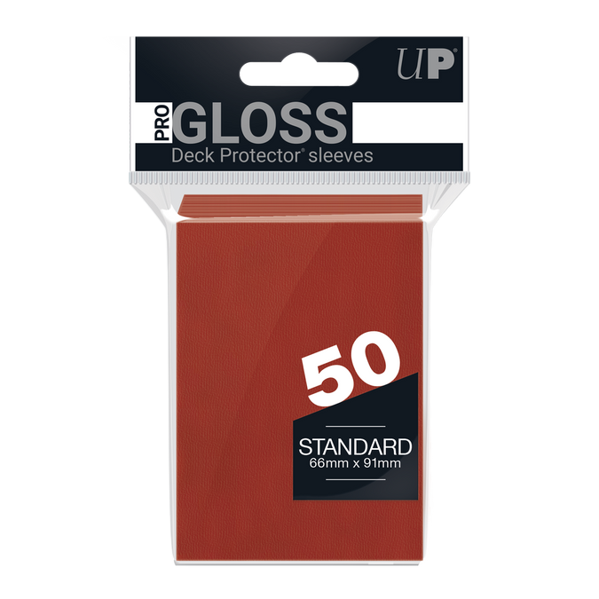 Ultra Pro Standard Pro-Gloss Deck Protector Sleeves 50ct - Red | Grognard Games