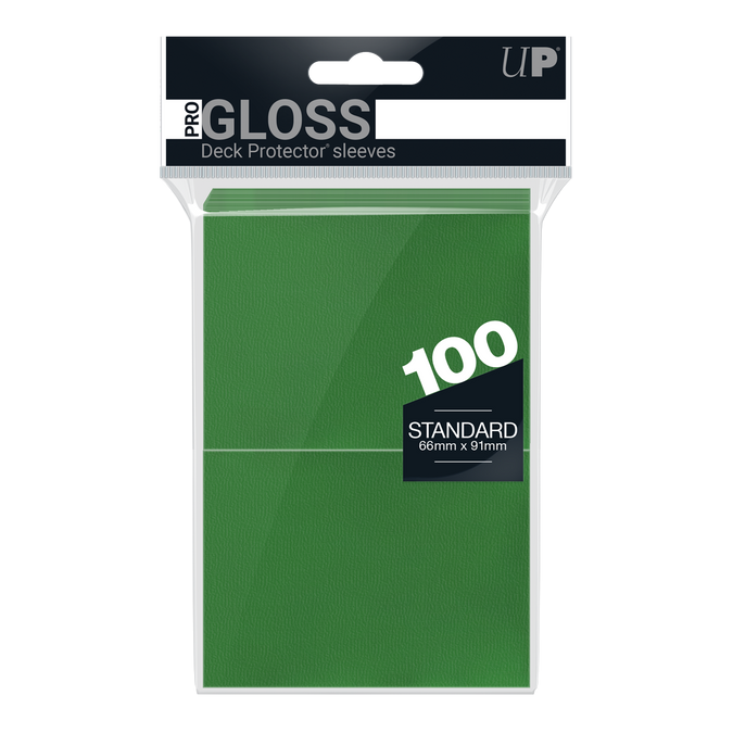 Ultra Pro Pro-Gloss Standard Deck Protector Sleeves 100ct - Green | Grognard Games