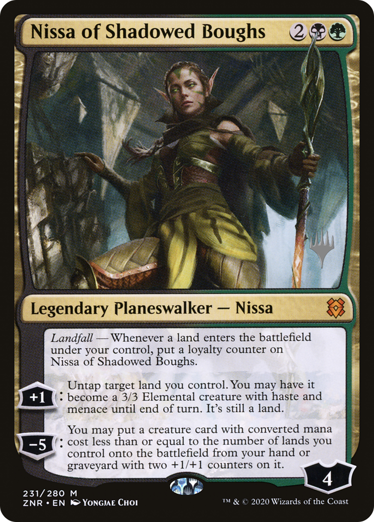 Nissa of Shadowed Boughs (Promo Pack) [Zendikar Rising Promos] | Grognard Games