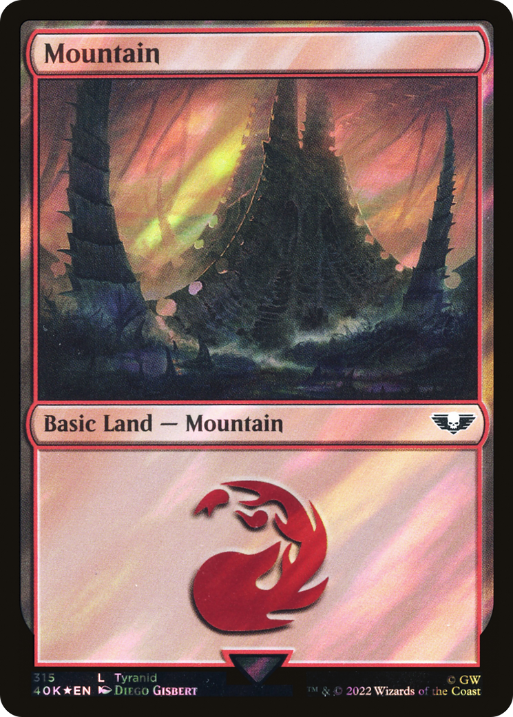 Mountain (315) (Surge Foil) [Universes Beyond: Warhammer 40,000] | Grognard Games