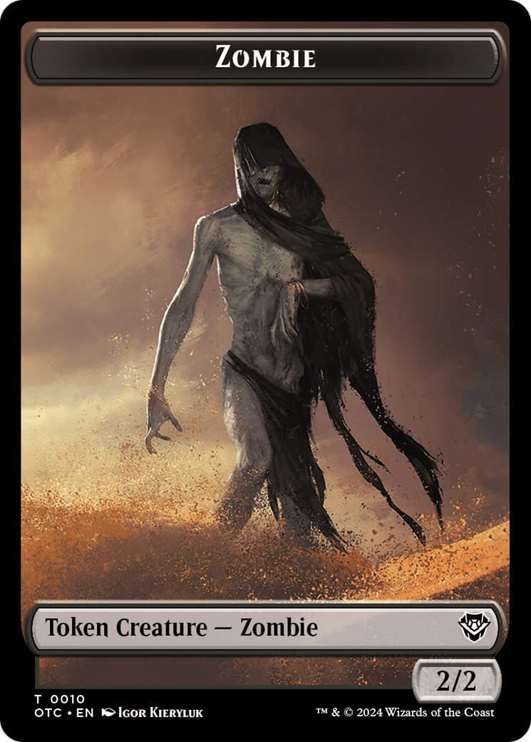 Zombie // Ox Warrior Double-Sided Token [Outlaws of Thunder Junction Commander Tokens] | Grognard Games