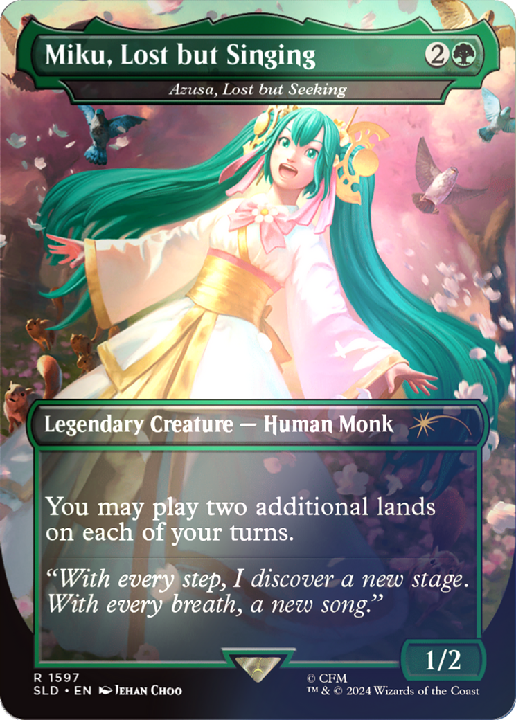 Miku, Lost but Singing - Azusa, Lost but Seeking (Japanese - Rainbow Foil) [Secret Lair Drop Series] | Grognard Games