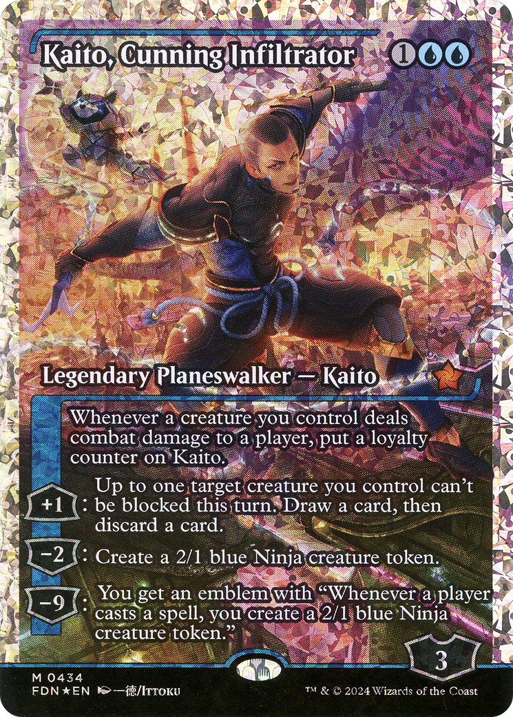 Kaito, Cunning Infiltrator (Showcase) (Fracture Foil) (Japanese) [Foundations] | Grognard Games