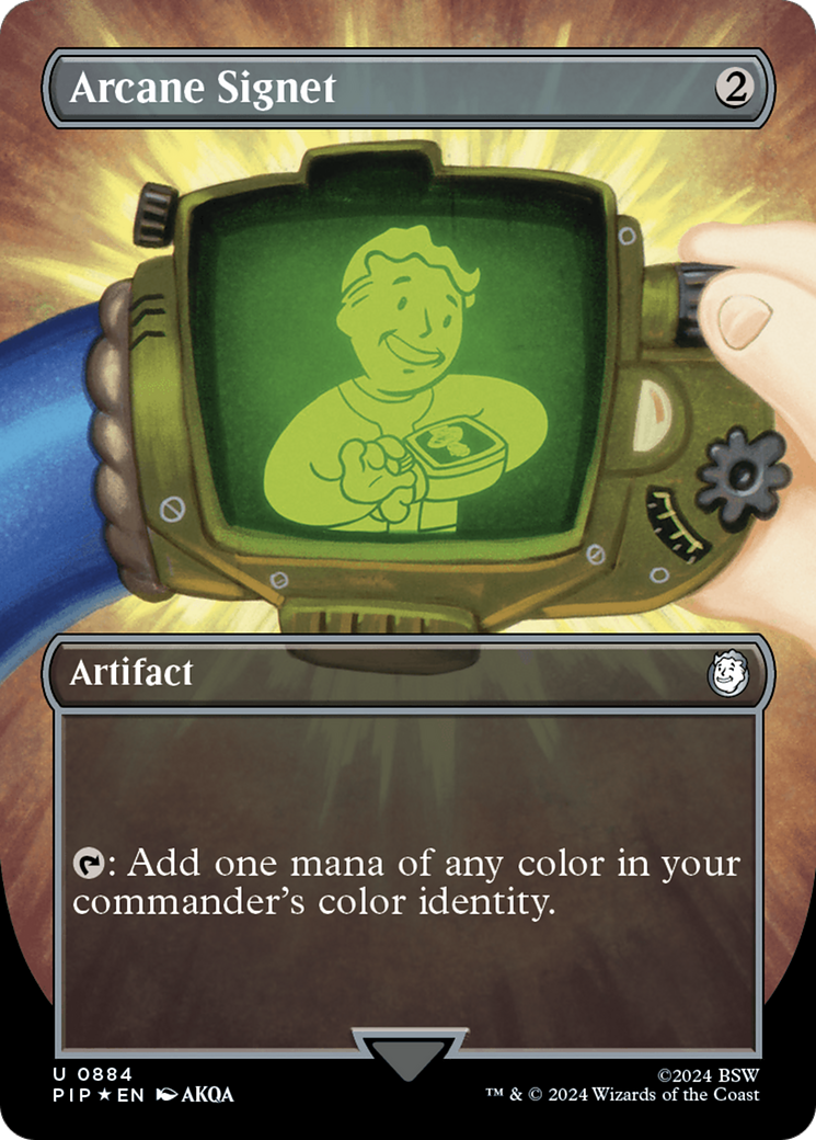 Arcane Signet (Borderless) (Surge Foil) [Fallout] | Grognard Games