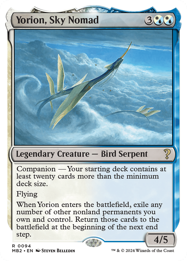 Yorion, Sky Nomad (White Border) [Mystery Booster 2] | Grognard Games