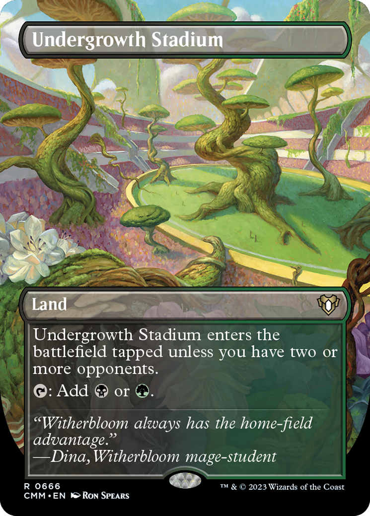 Undergrowth Stadium (Borderless Alternate Art) [Commander Masters] | Grognard Games