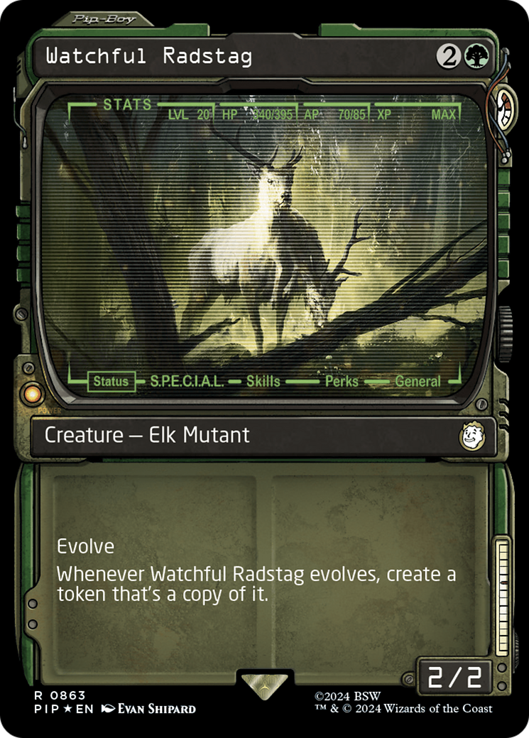 Watchful Radstag (Showcase) (Surge Foil) [Fallout] | Grognard Games