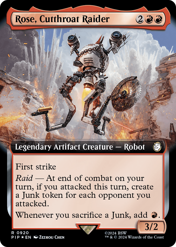 Rose, Cutthroat Raider (Extended Art) (Surge Foil) [Fallout] | Grognard Games