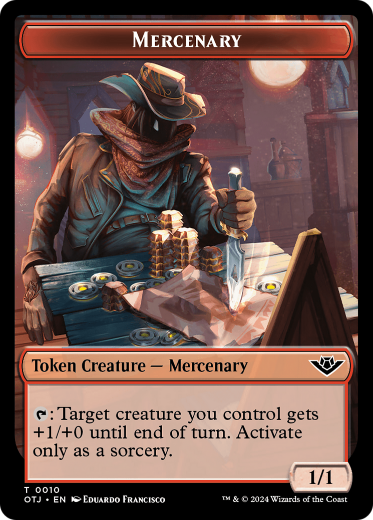 Mercenary // Construct Double-Sided Token [Outlaws of Thunder Junction Tokens] | Grognard Games