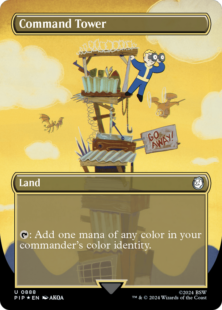 Command Tower (Borderless) (Surge Foil) [Fallout] | Grognard Games