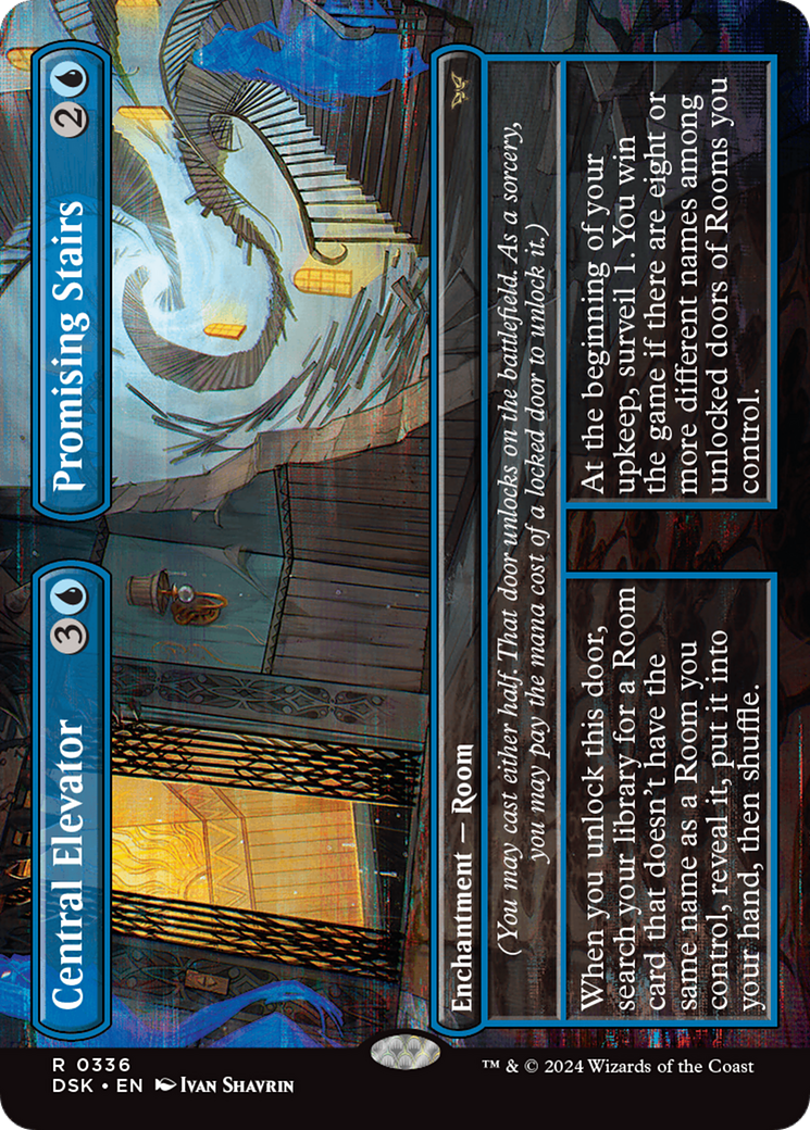 Central Elevator // Promising Stairs (Borderless) [Duskmourn: House of Horror] | Grognard Games